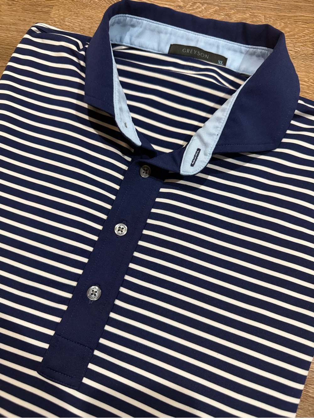 Greyson Aurora Performance Striped Polo Men’s XL Navy/White